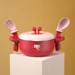 子供用食器セット ボウル フォーク＆スプーン 可愛いカニセット