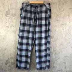 az32古着　チェックパンツ　パジャマパンツ　紺　水色　白　黄　90s Y2K