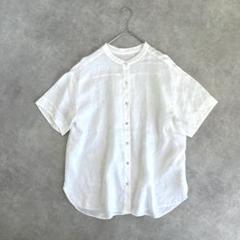 美品✨SHIPS シップス テレデランリネン バンドカラーシャツ 白 F
