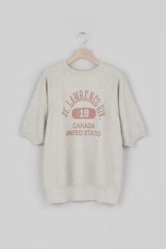 CIOTA PRINTED SHORT SLEEVE SWEATサイズ4 CIOTA New Printed Short Sleeve Sweatshirt Size 4 CSLM-124