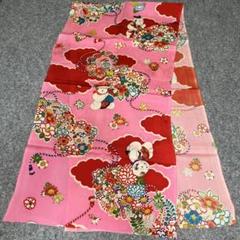 正絹 反物 浜ちりめん 花模様 リメイク ハンドメイド 素材 kkb2810b_1.jpg