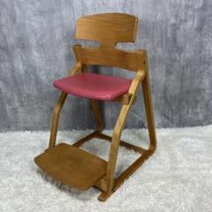 【極美品】豊橋木工 子供の姿勢を守る椅子 アップライトチェア コーラルピンク