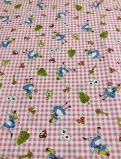 アリス　ギンガムチェック　ピンク　生地　1m