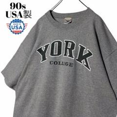 90sヴィンテージ カレッジTシャツ YORK大学 グレー XL オーバーサイズ