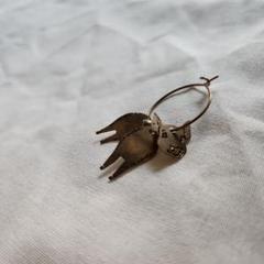 動物モチーフ フープピアス 豚 pig