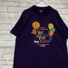 USA製90sヴィンテージTシャツ！シングルステッチ　パープル半袖古着L716