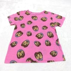 志村けん　バカ殿　顔　プリント　 ピンク　 Tシャツ　 日本　レア　レトロ　笑い