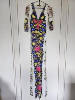 ロベルト・カバッリ豹柄Roberto Cavalli マキシ丈パーティドレス