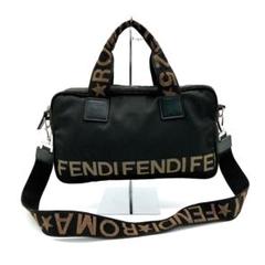 【FENDI】2wayバッグ　ナイロン　ブラック　ショルダーバッグ　ロゴライン