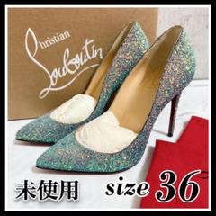 ☘️ほぼ未使用 クリスチャン ルブタン ラメ加工 グリッター パンプス ヒール☘️ Christian Louboutin ヒールパンプス グリッター オープントゥ