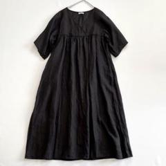 fog linen work フォグリネンワーク ハルカ ワンピース 黒 麻