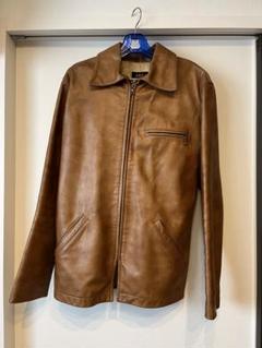 【A.P.C】ライダースジャケット/本革/ヴィンテージ加工/フランス製/S/茶 yasr190604-2.jpg
