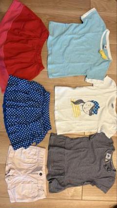 女の子向け　プチバトー夏服セットTシャツ スカート ショートパンツ