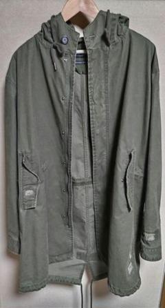 ZARA MAN モッズコート M オリーブグリーン カーキ　フードありのサムネイル