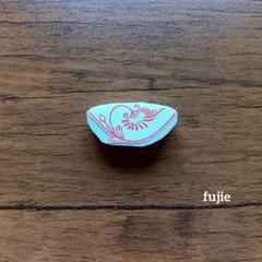 消しゴムはんこ 花唐草