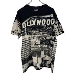 90s all sport ヴィンテージ　ハリウッド　総柄　Tシャツ　M