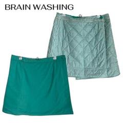 BRAIN WASHING リバーシブルチェックミニ巻きスカート　新品　ゴルフ