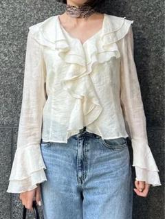 シアージャガードラッフルフリルブラウス　フレイアイディー