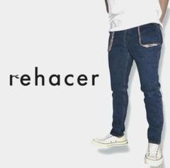 rehacer｜フラワー柄マルチポケットナローデニムMストレッチ レアセル花柄