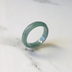 R60-003］ 翡翠くりぬきリング13号天然石グアテマラ産指輪