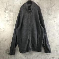Y3714古着　トレーナー　スウェット　フルジップ　チャコール　無地