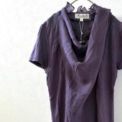 【新品タグ付き】MALIANI ブラウス 半袖 ドレープ 首元プリーツ フリル