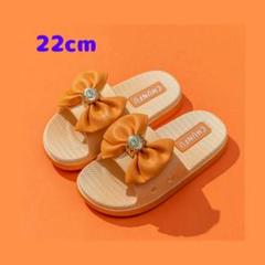 ビーチサンダル 22cm リボン オレンジ 海 プール ビーチ サンダル