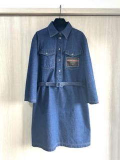 GUCCI ノースリーブワンピース ライトブルー GUCCI グッチ MIXツイード ノースリーブ ワンピース ライト