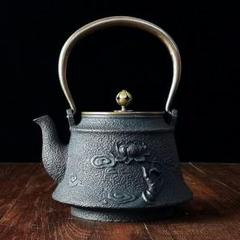 ★銅製蓋 銅製取っ手☆未塗装鉄器 ☆侍女図 鉄瓶 提梁壺 対応 鉄やかん