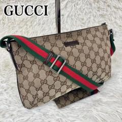 良品 GUCCI GG柄 キャンバス レザー ショルダー バッグ A4 大容量 良品 GUCCI GG柄 キャンバス レザー ショルダー バッグ A4 大容量