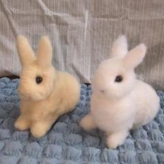 羊毛フェルト小さいウサギ 2色セット