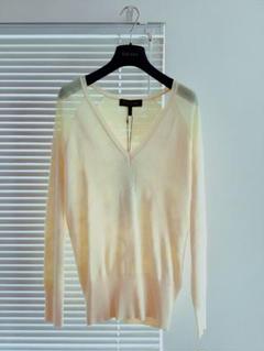 訳あり未使用品【ESCADA】綿絹混　花柄　サマーニット　M相当　135300円