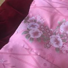 高級客用掛布団 綿わた入り(ピンク花柄)