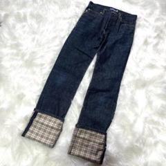 BURBERRY BLUE LABEL】裾裏チェック デニムパンツ - メルカリ
