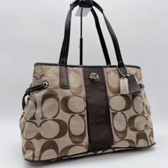 コーチ　COACH トートバッグ　シグネチャー　ブラウン　キャンバス