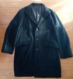 メンズティノラス　ベルテッド　ロングコート　アンゴラ　60% 黒　ブラック　L メンズティノラス ベルテッド ロングコート アンゴラ 60% 黒