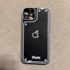 ブラック iPhone14用ケース イラスト入り
