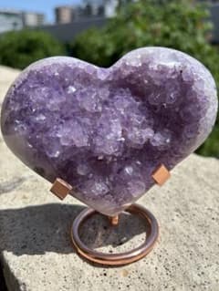 最高品質！ウルグアイ産！アメジストハート⭐小花付きRM 3