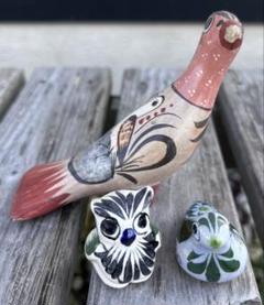 美品　メキシコ　トナラ焼　エルパロマール　焼物　花瓶　丁寧に描かれた　飾り花瓶 トナラ 陶器 花瓶 クラフト 花器-メキシコ雑貨とメキシコの民芸