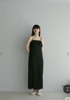 カーサエフライン　カップ付2wayサテンベアドレス　黒　ブラック