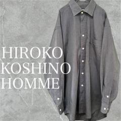 『ヒロココシノ』 長袖シャツ フィッシュテール 胸ポケット付き 無地 シンプルのサムネイル