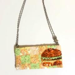 スパンコール バッグショルダーバッグ キラキラバッグ バッグ ハンバーガーバッグ