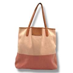 【感謝価格】 バーバリブルーレーベル キャンバス ピンク トートバッグ レザー バッグ