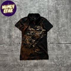 archive grunge polo shirt black brown
