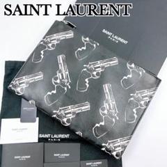 Saint Laurent サンローラン クラッチバッグ ピストル 黒 ブラック-