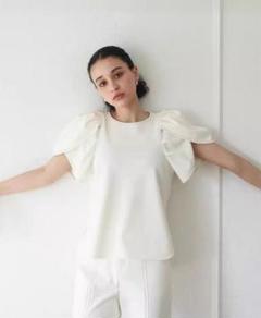 スタンドフリルノースリーブシャツ【WHITE】 – ELLIE