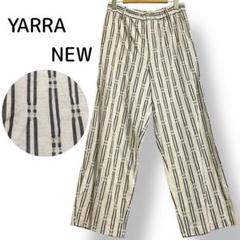 YARRA NEW リネンコットンワイドストレート パンツ　ストライプゆったり
