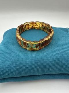 ☆天然☆ バルト海産 天然アンバー 多彩琥珀レディースブレスレット フリーサイズ