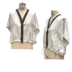 新品　下げ札あり　 ayane 　麻レーヨンショート丈カーディガン　オフのサムネイル