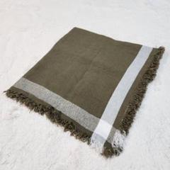 美品✳︎ASAUSE MELERアソースメレ　リネンフリンジストール　ブラウン茶 新品タグ付き】A SAUCE MELER リネンフリンジストール ブラウン